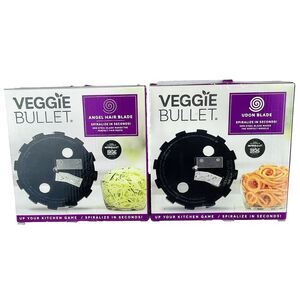 Lot of 2 - Veggie Bullet Angel Hair Blade & Udon Spiralizing Blade - New in Box